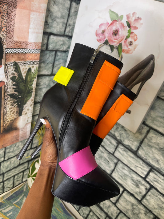 NEW Colorful Black Tall Heels Women sz 9