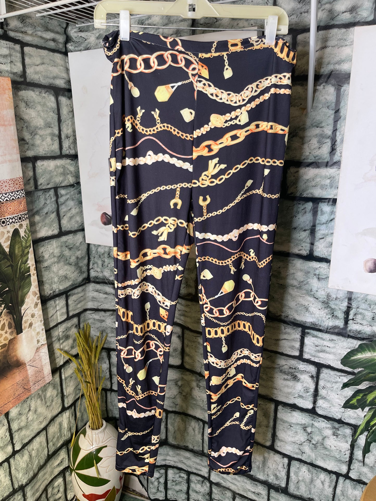 Black Gold Tights Women sz 1XL