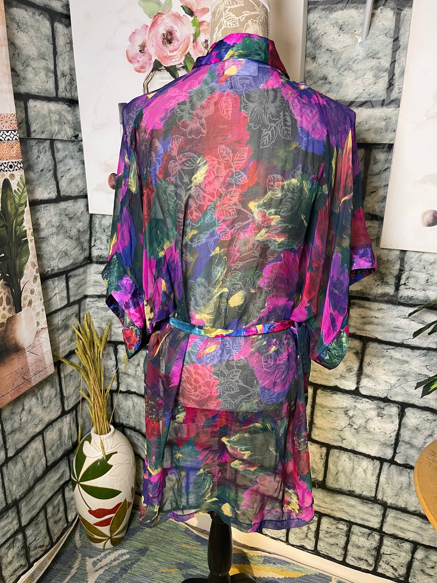 Circa 2000 Purple Print Cover Women sz Medium