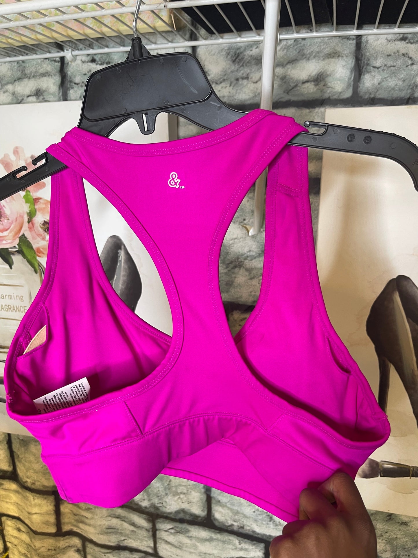 Love & Sports Pink Sports Bra Women sz Small