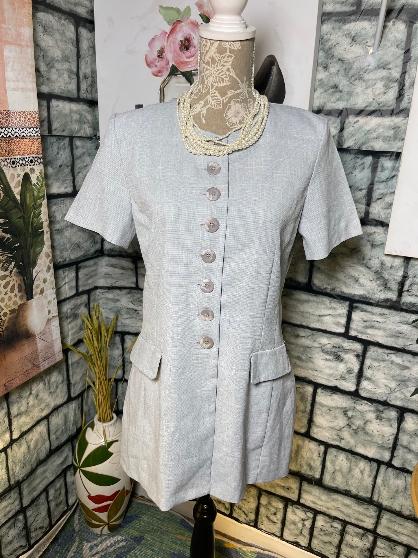 Spage Gray Blazer Top/ Dress Women sz 6