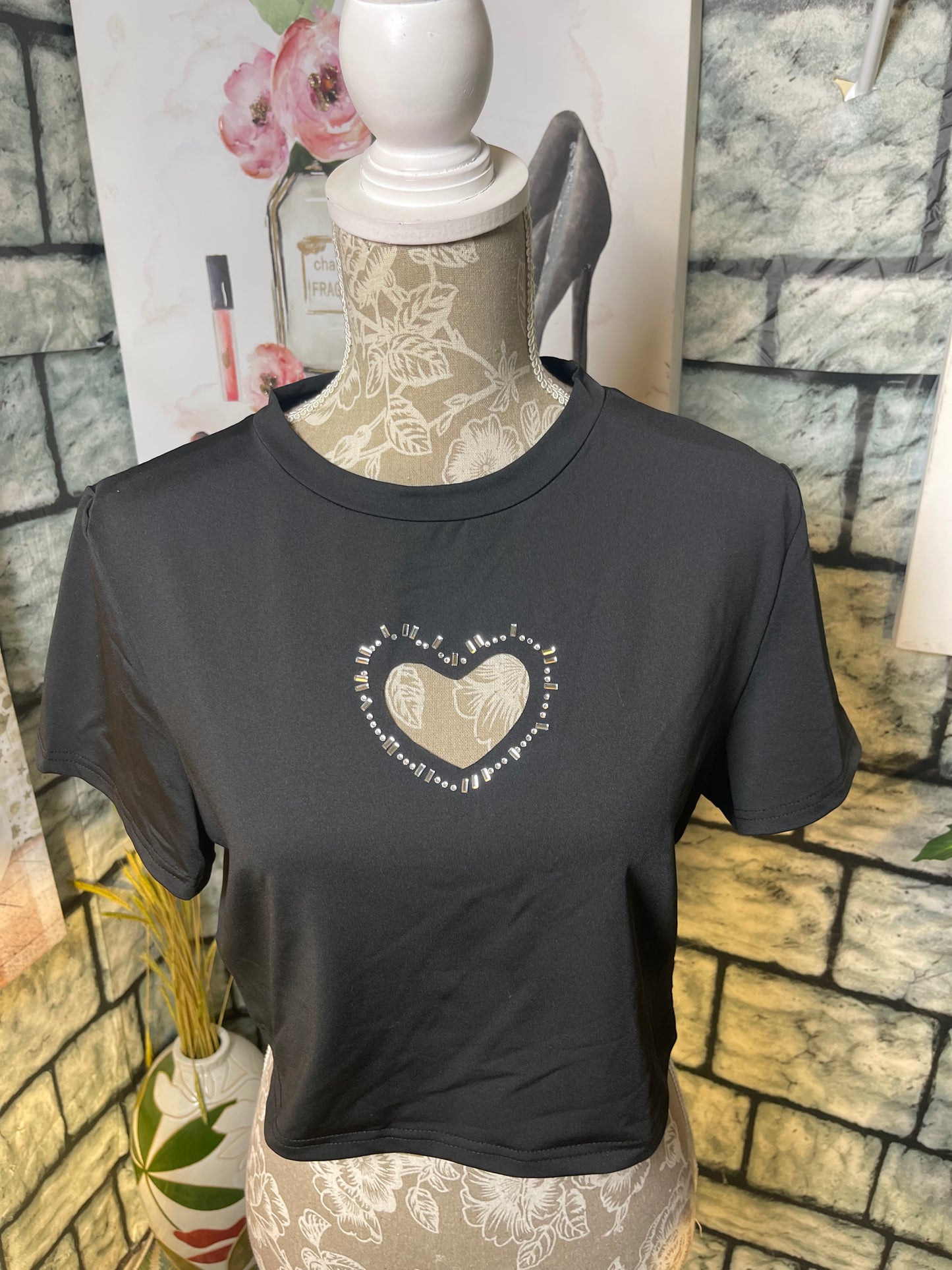 Lovely Wholesale Black Hearts Blouse Women sz 2XL
