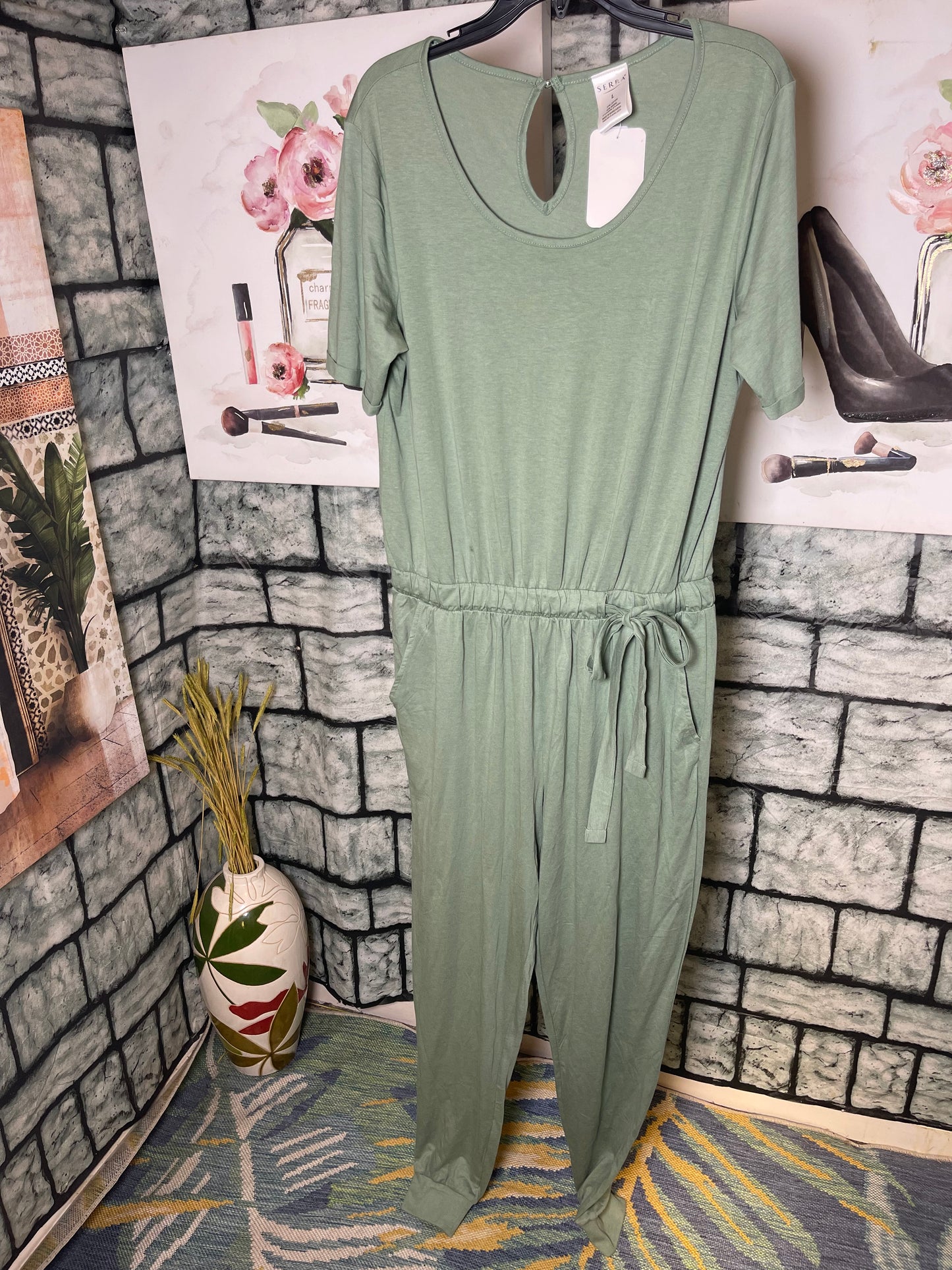 Serra Green Jumpsuit Women sz Large