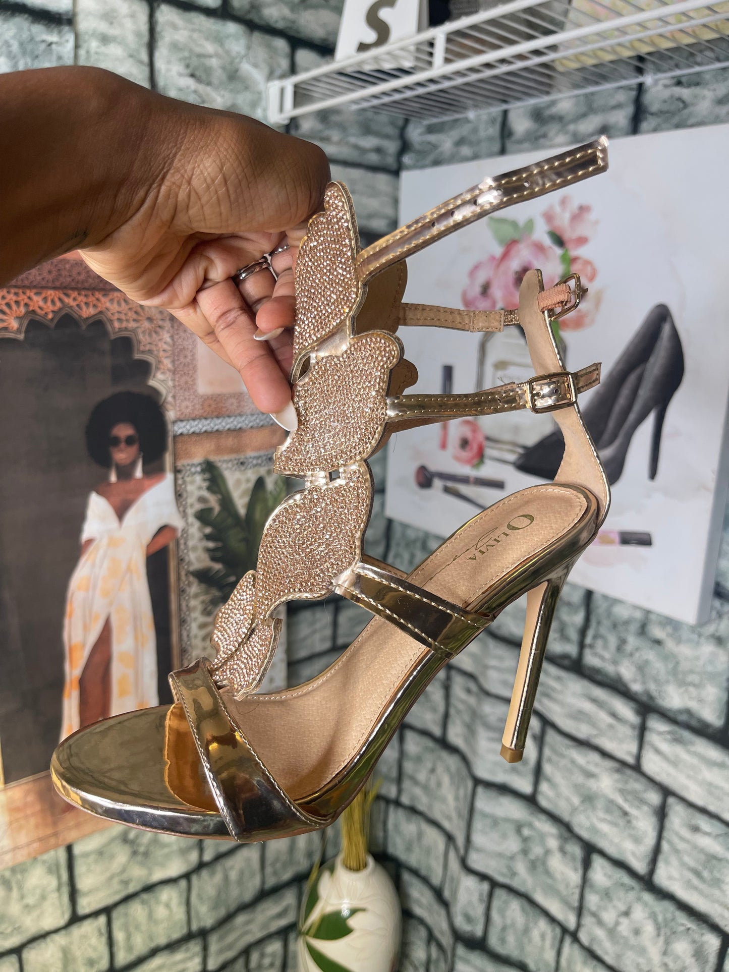 Olivia Faguson Rose Gold Heels Women sz 9