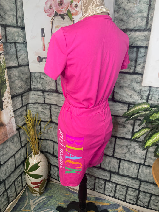 "Black Girl Magic" Pink 2 piece Set Women sz Medium