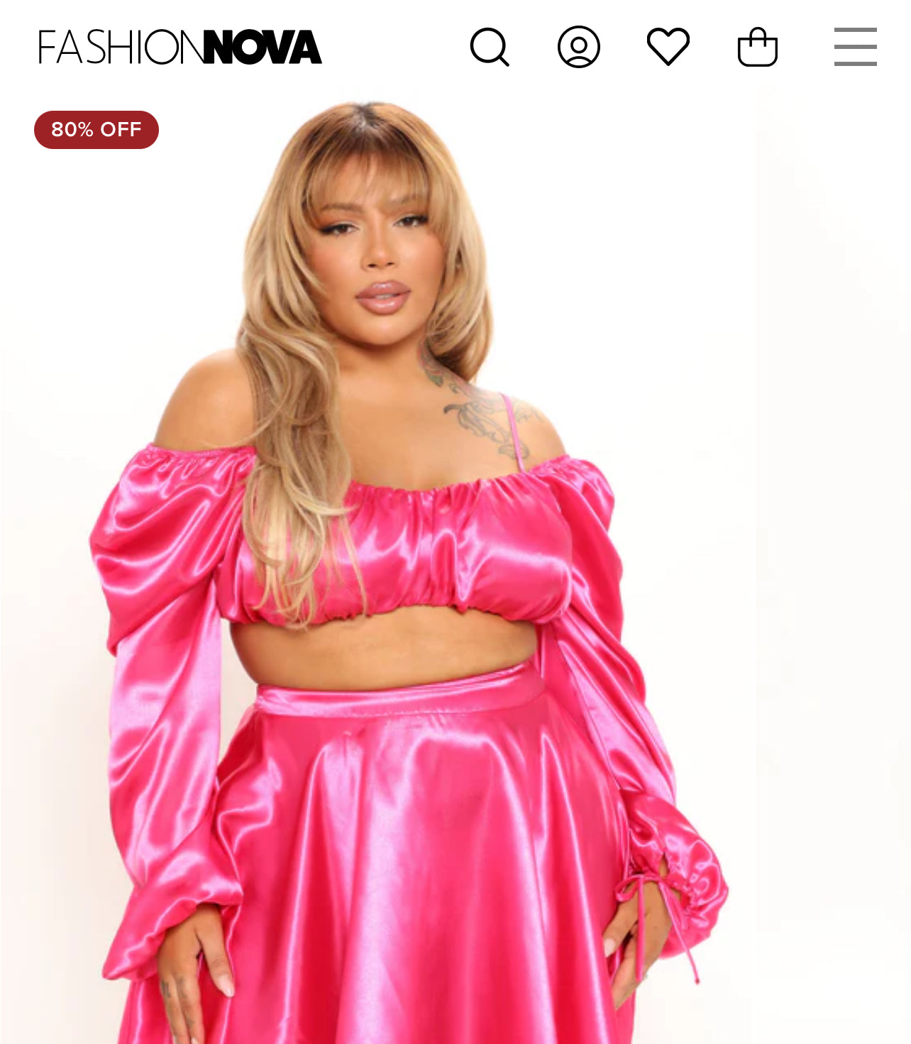 NEW Fashion Nova Pink Crop Blouse Women sz Medium