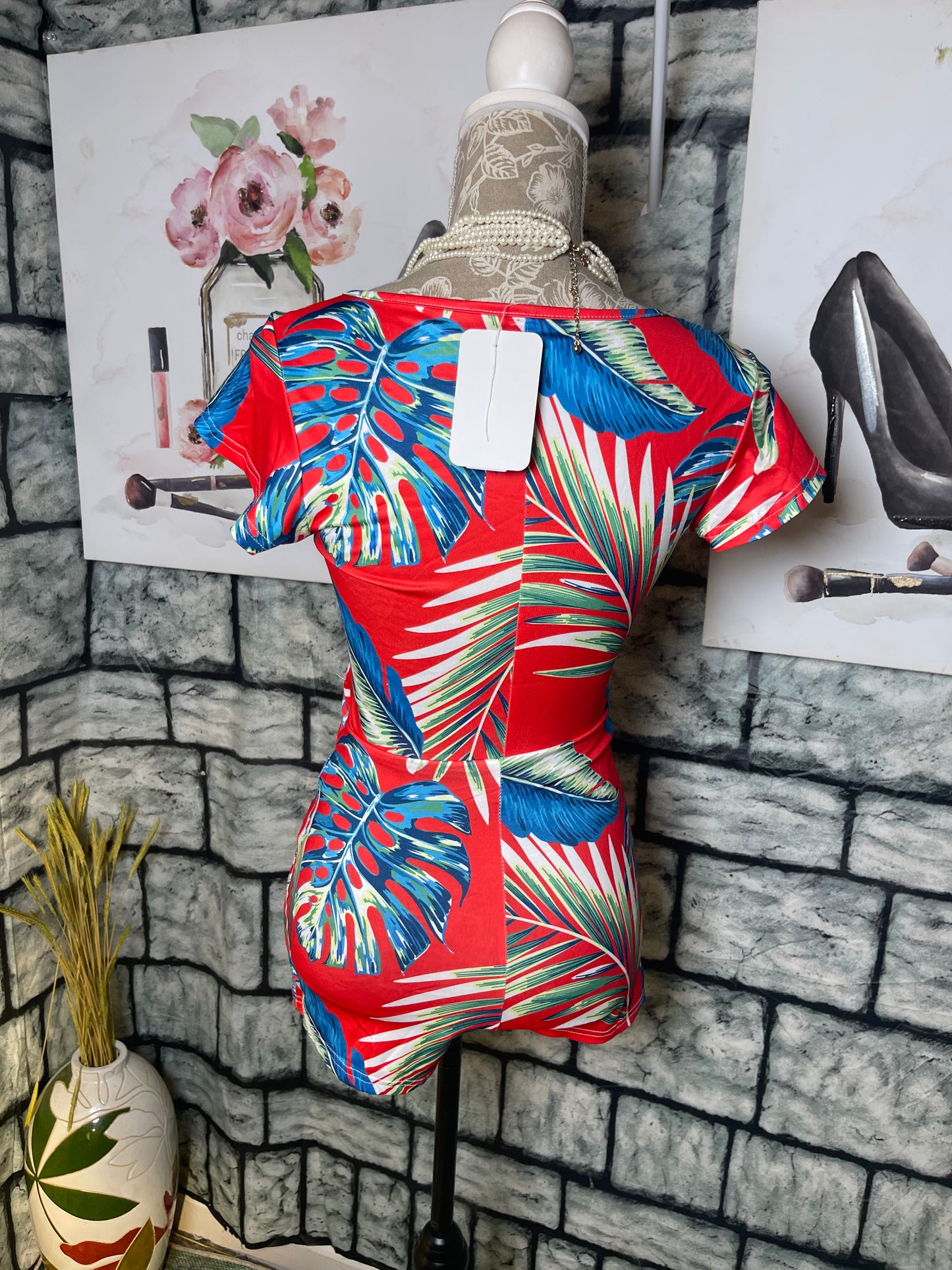 NEW Shein Red Romper Women sz Small