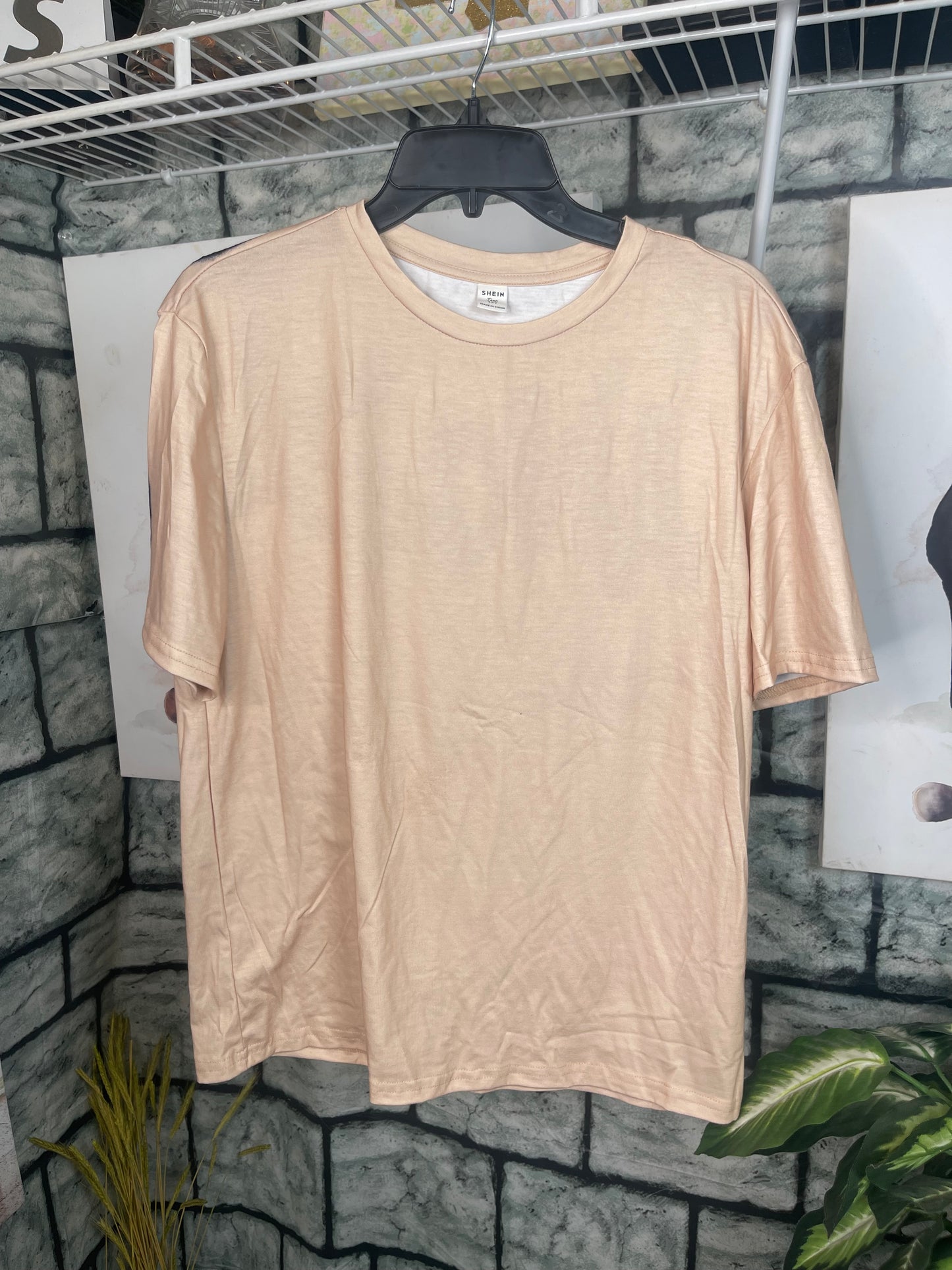 Shein Teen Tan Black Shirt Boys Girls sz 15Y
