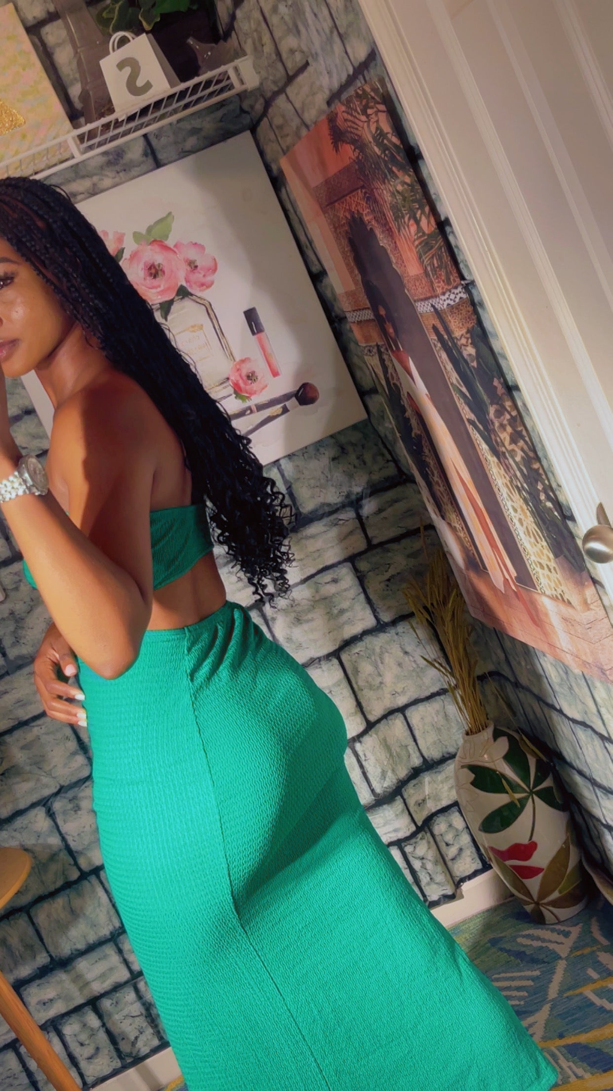 Shein Green Dress Women sz Small