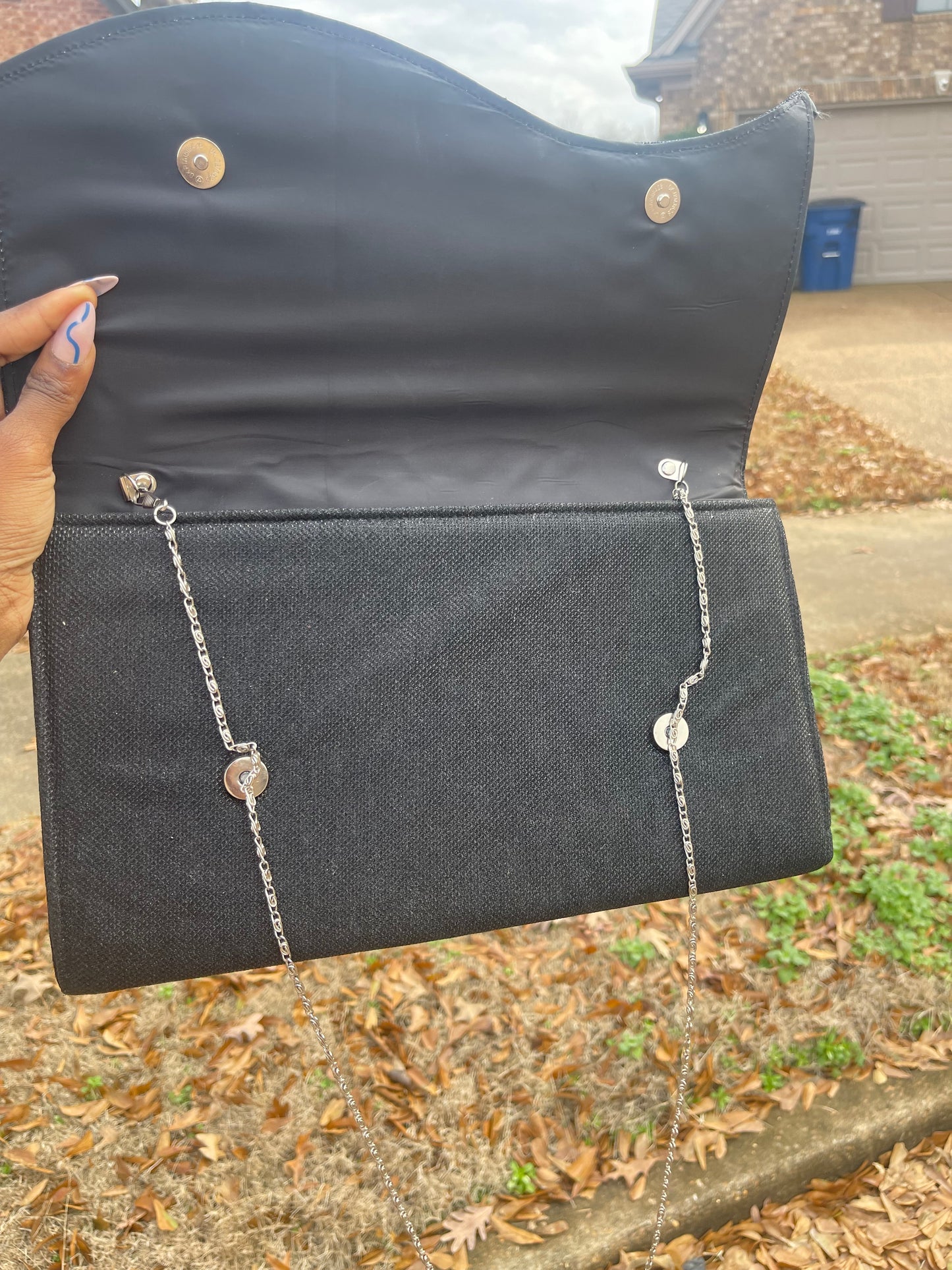 NEW Black Rhinestone Clutch