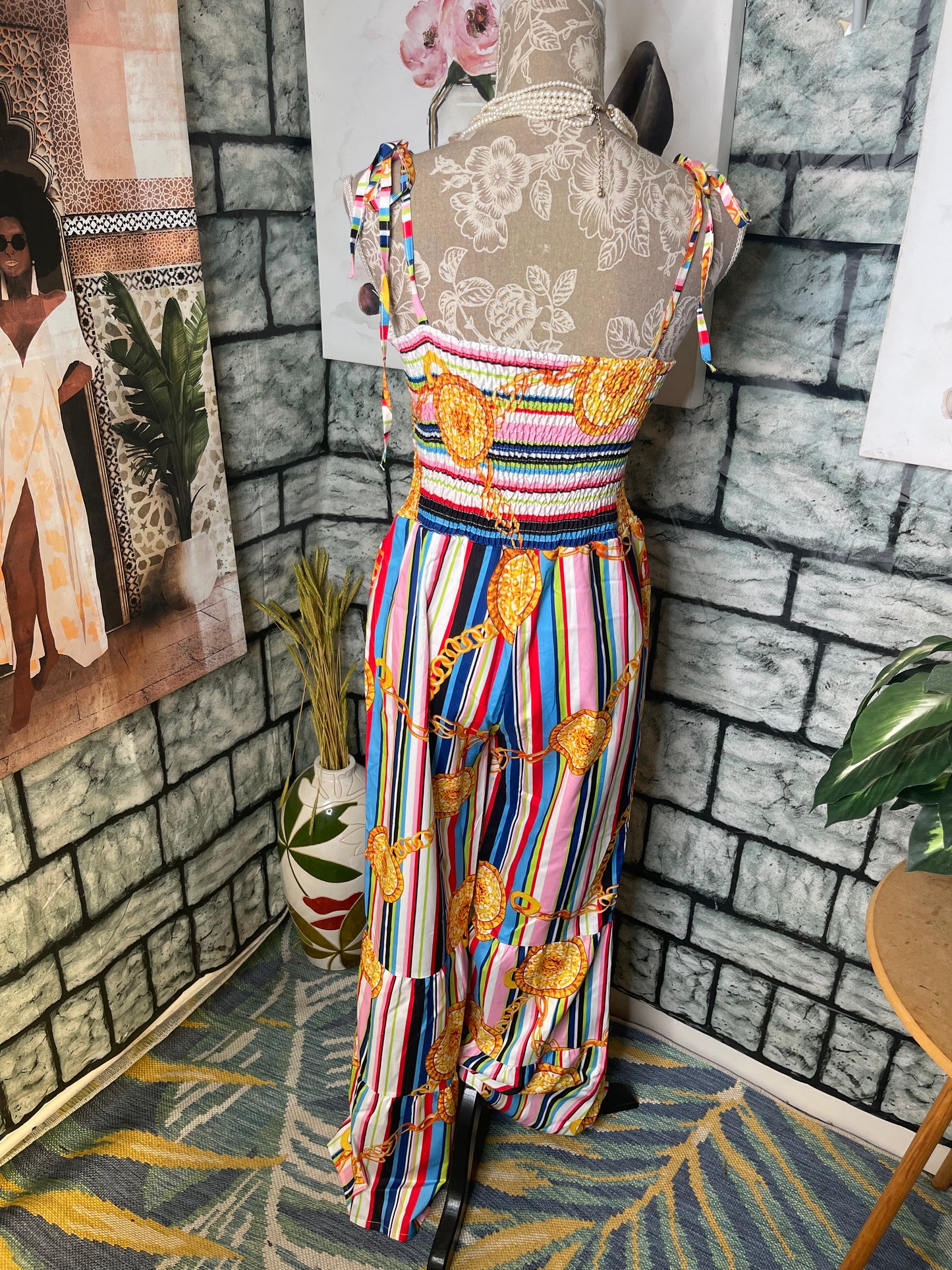 Colorful Jumpsuit Women sz Large