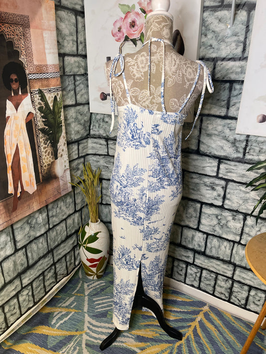 Shein Blue White Dress Women sz 0XL