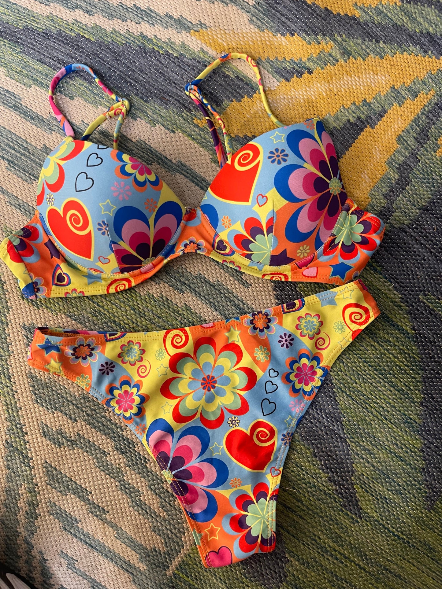 Colorful Swimwear 2 piece Women sz Small