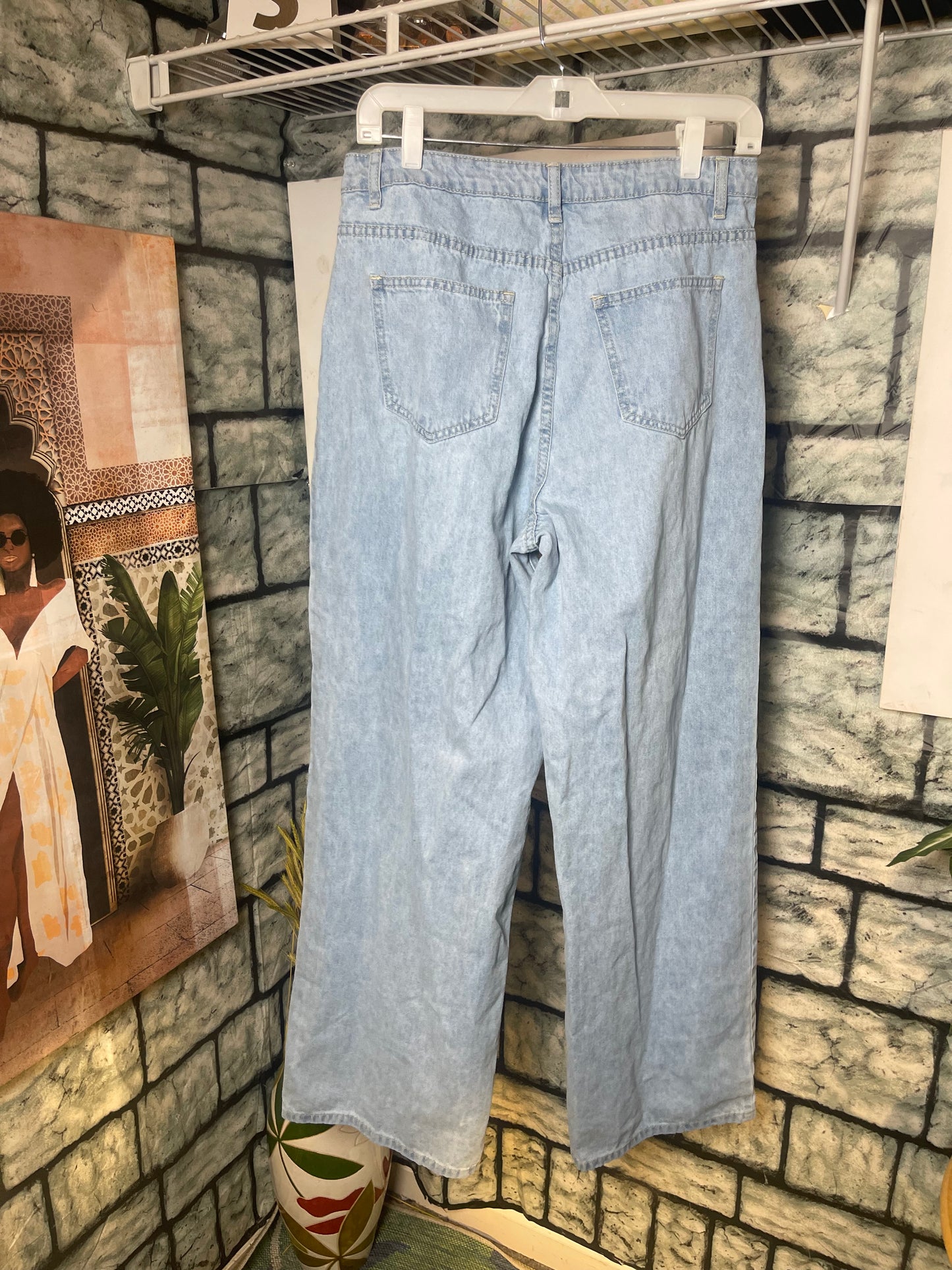 Shein Denim Blue Heart Jeans Women sz Large