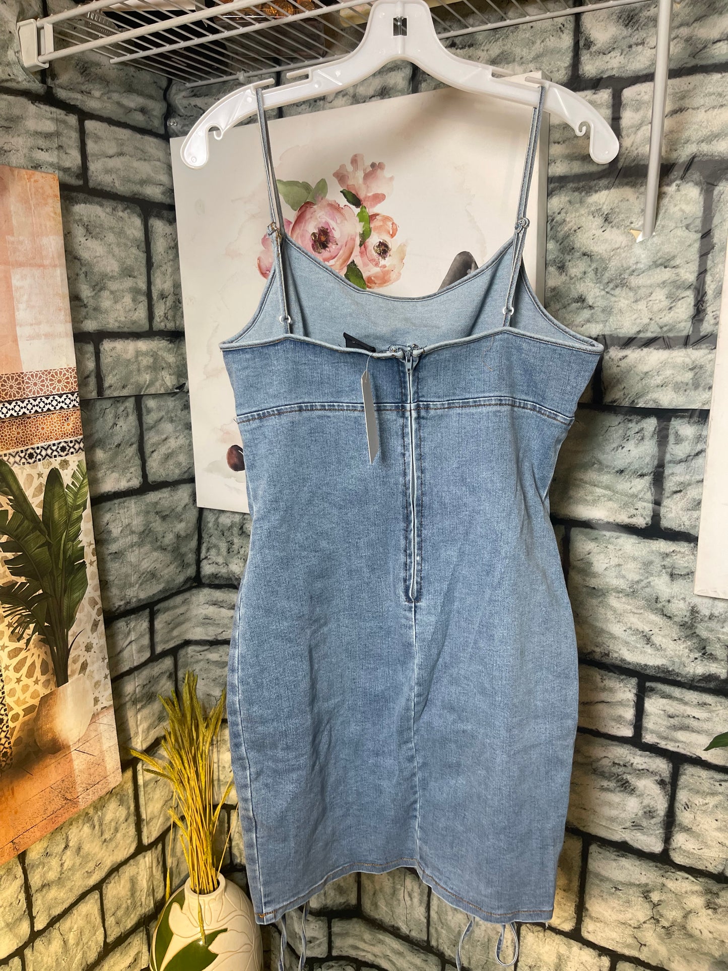 Blanc Blue Denim Dress Women sz Large