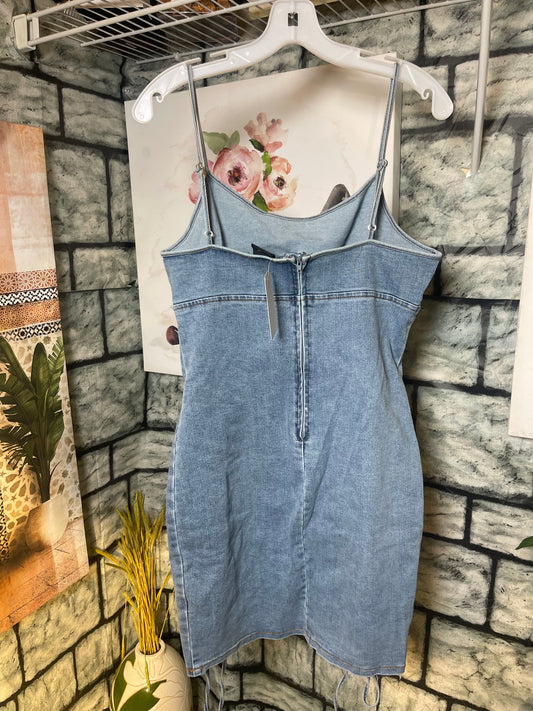 Blanc Blue Denim Dress Women sz Large