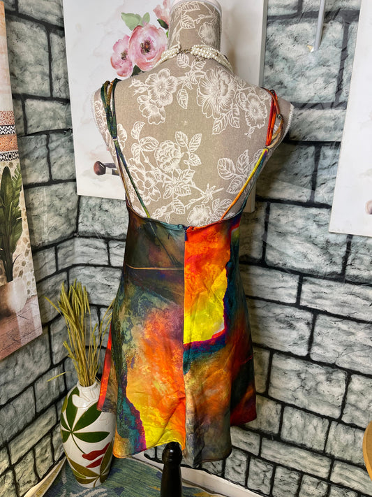 Urban Outfitters Dark Colorful Dress Women sz Medium