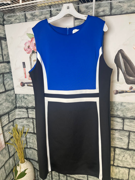 Calvin Klein Blue Black Dress Women sz 20