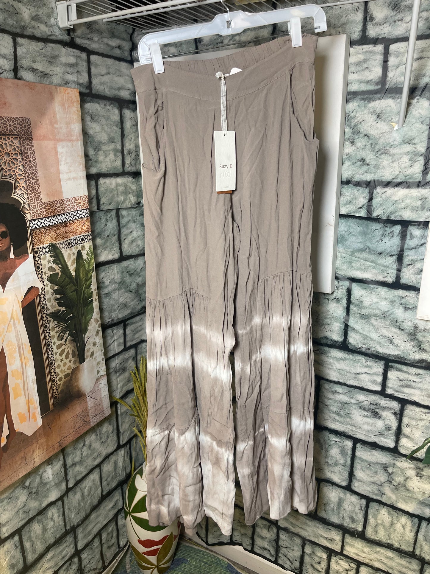 NEW Suzy D Gray Wide Leg Pants Women sz Medium