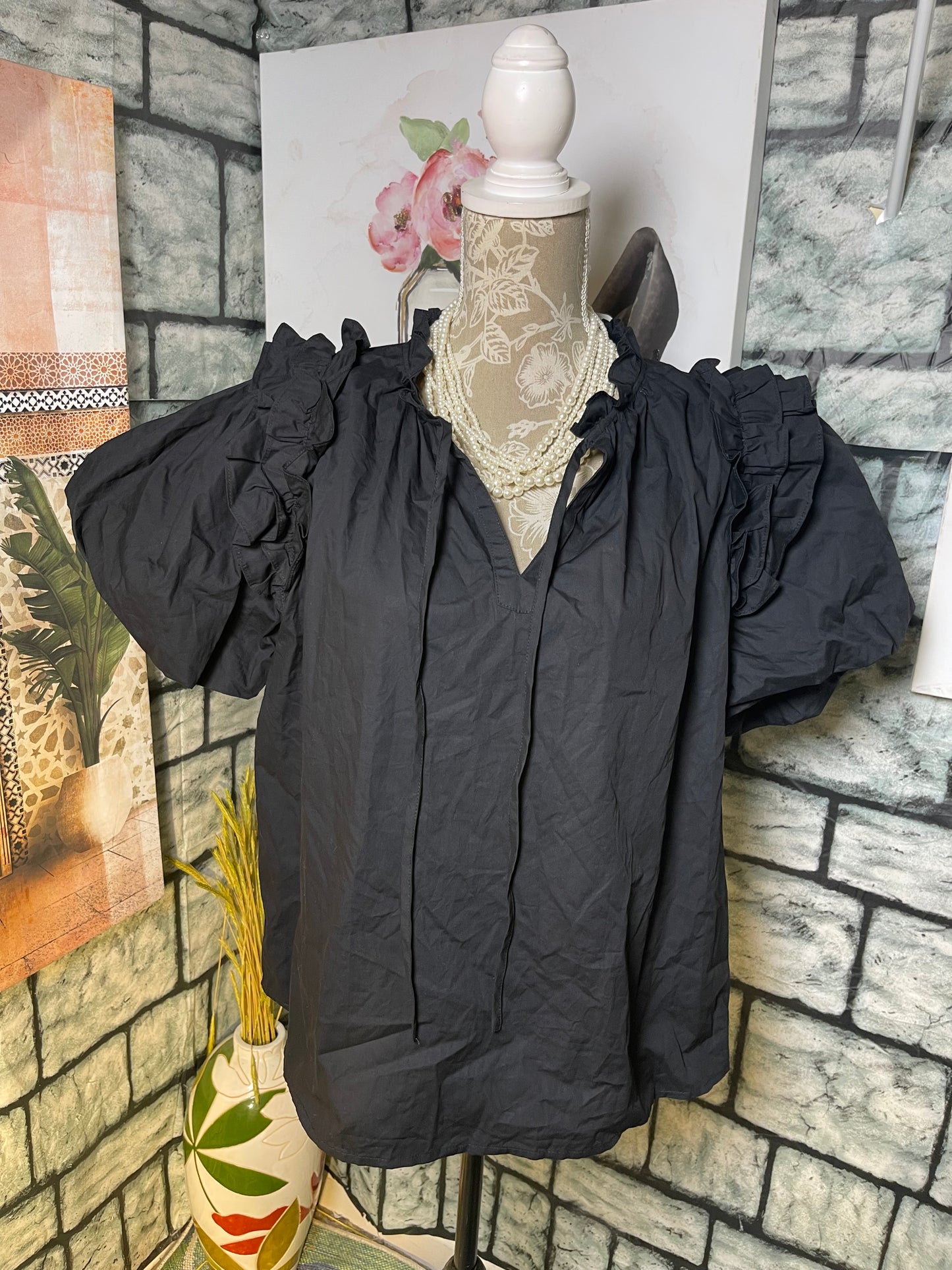 Black Blouse Women sz Large