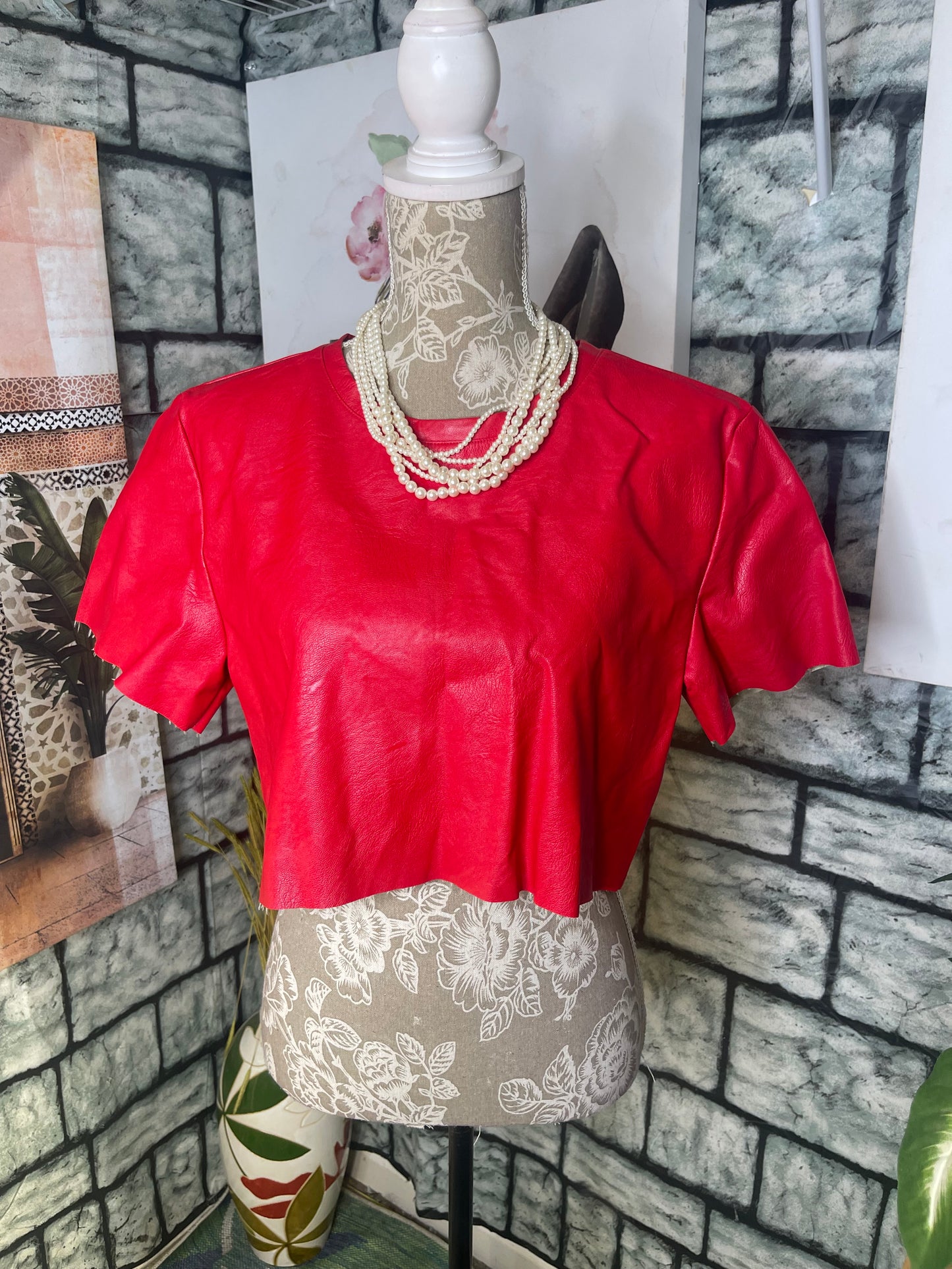 Lavender Brown Red Blouse Women sz Small