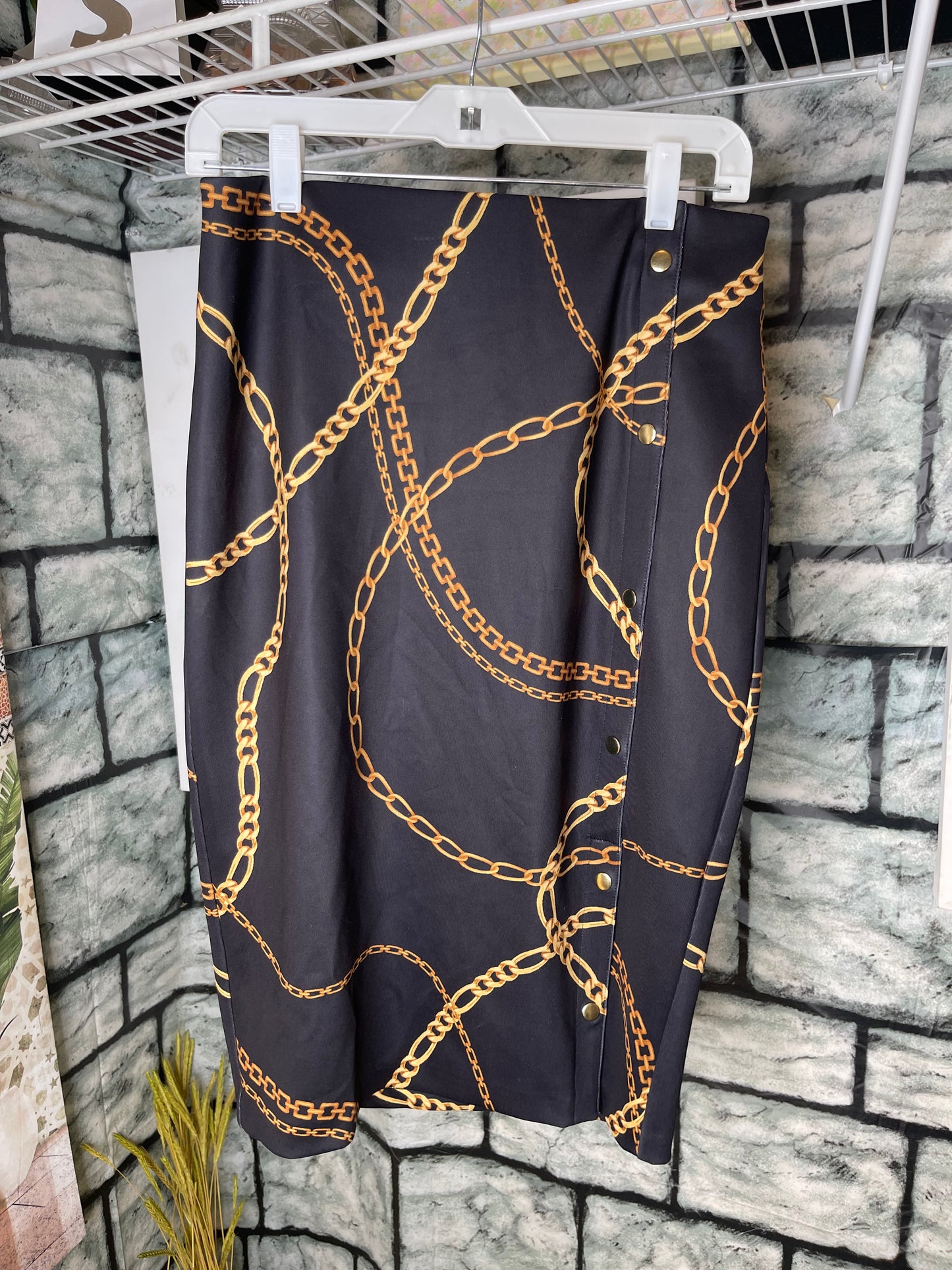 Bold Elements Black Gold Skirt Women sz Medium