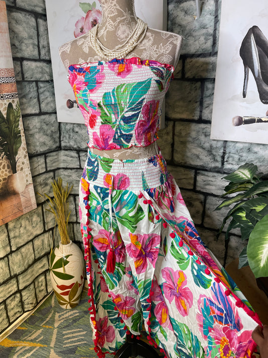 NEW Girl Soul Pink Floral Set Women sz Small