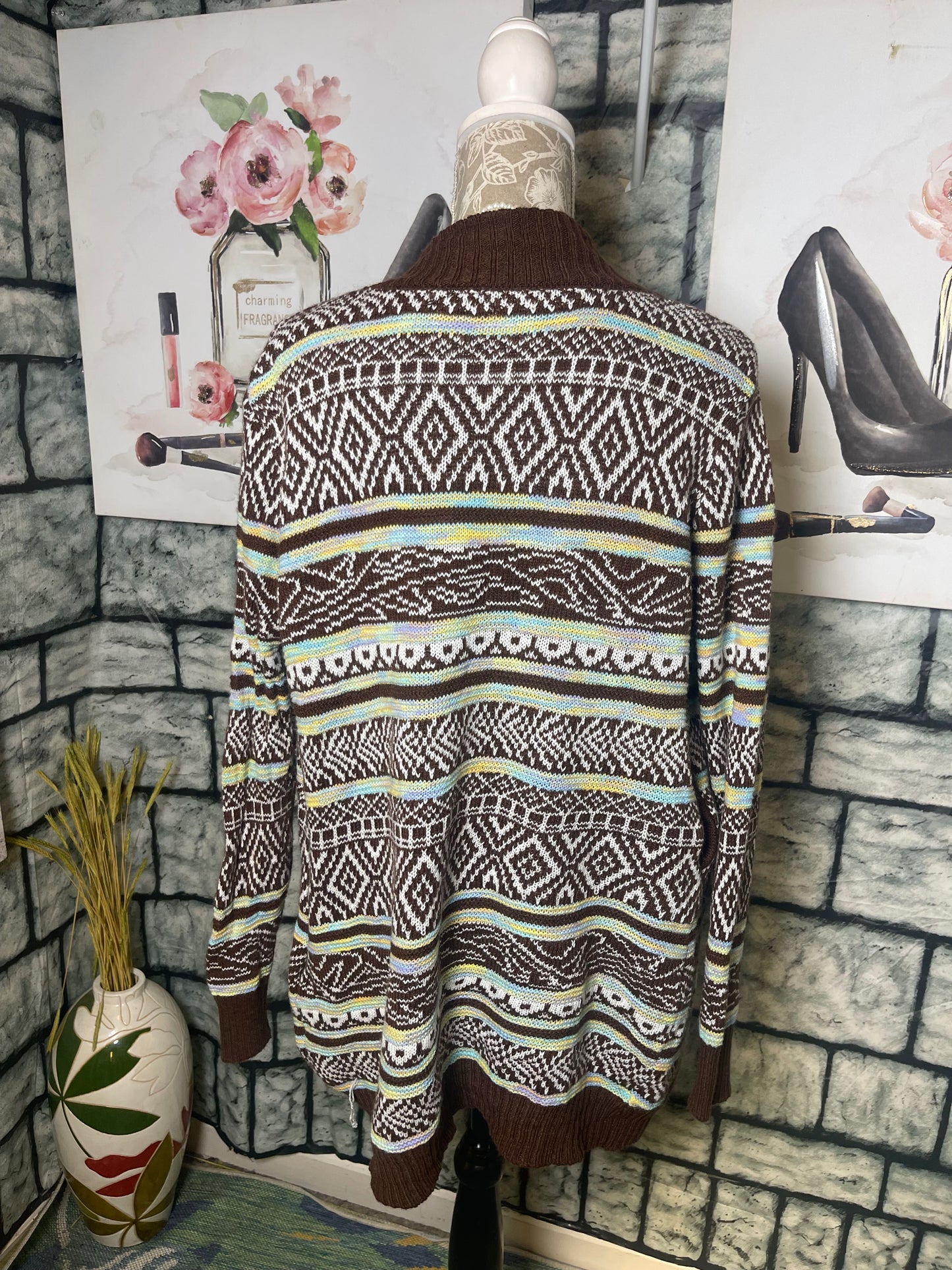 NoBo Brown Cardigan Women sz Medium