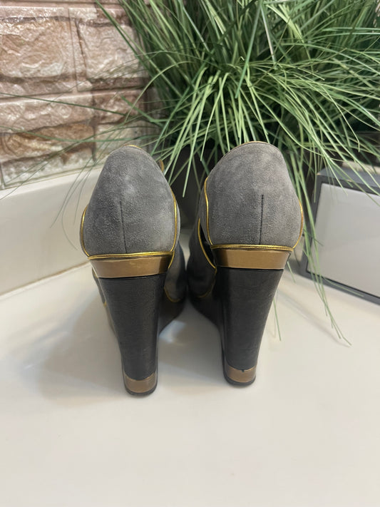 YSL Gray Wedges