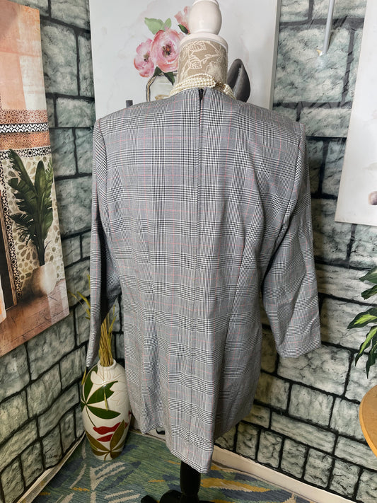 FT LTD Gray Red Shirt Dress Women sz 14