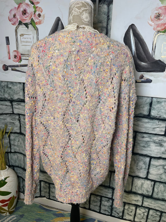 Adora Gray Colorful Sweater Women sz 2xl/3xl