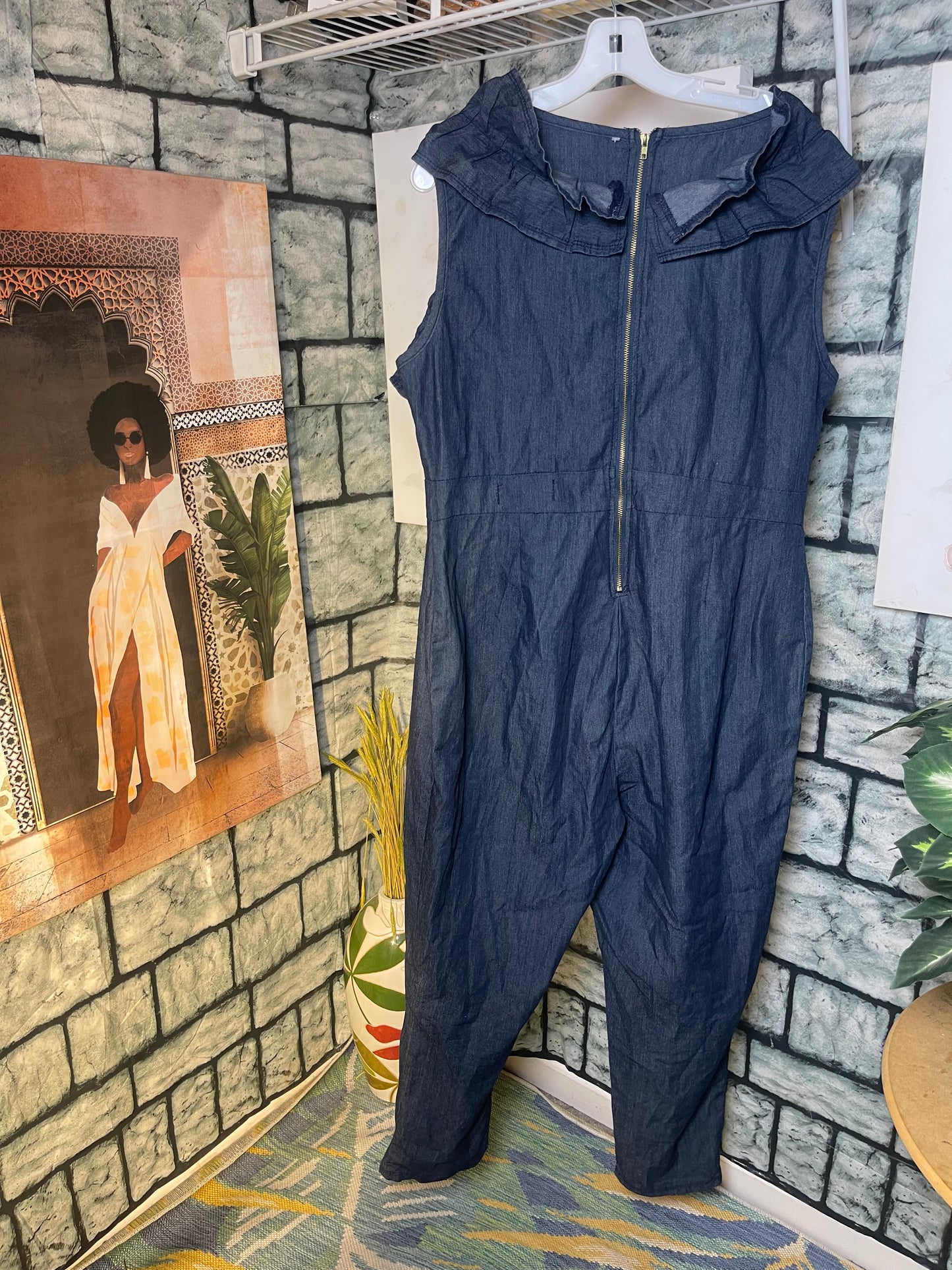 TouchMe Blue Demim Jumpsuit Women sz 2XL