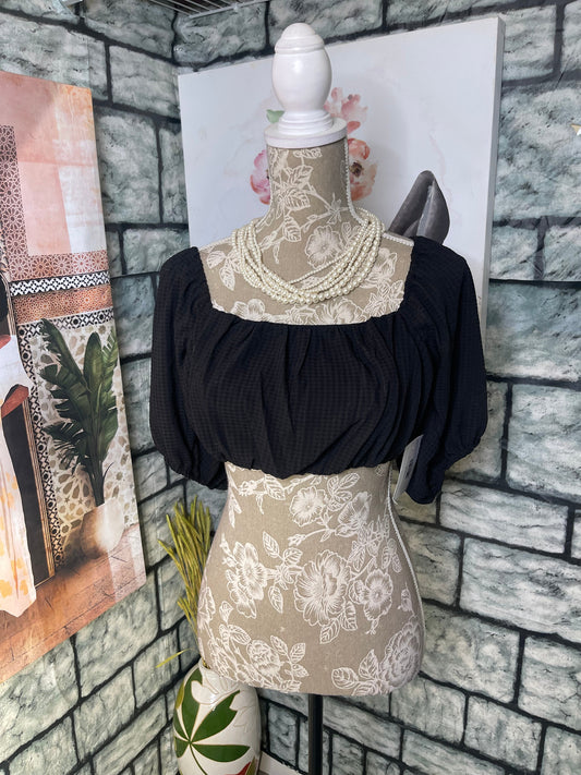 Pretty Garbage Black Blouse Women sz Small