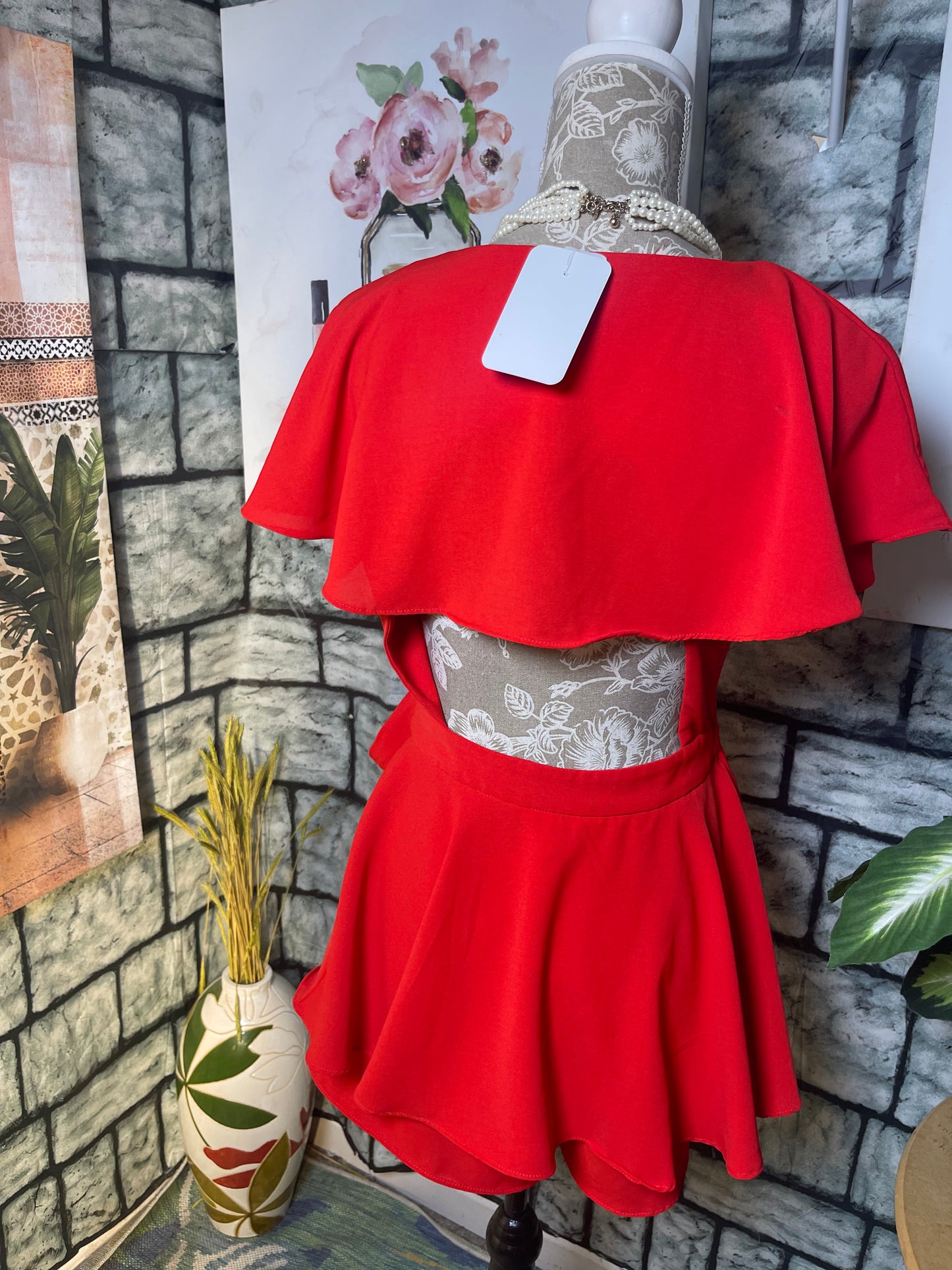Do Be Red Romper Women sz Small