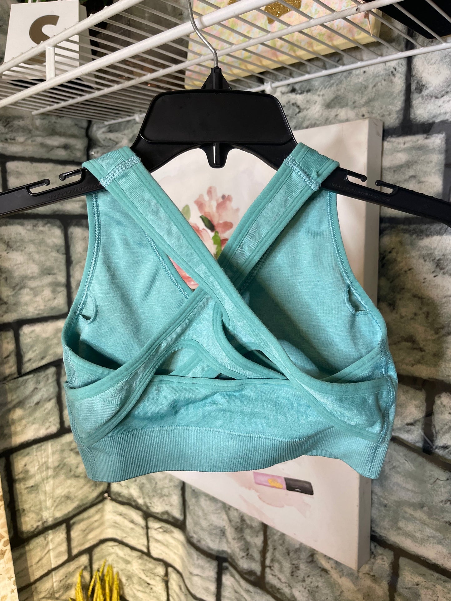 Gym Shark Blue Sports Bra Women sz XS