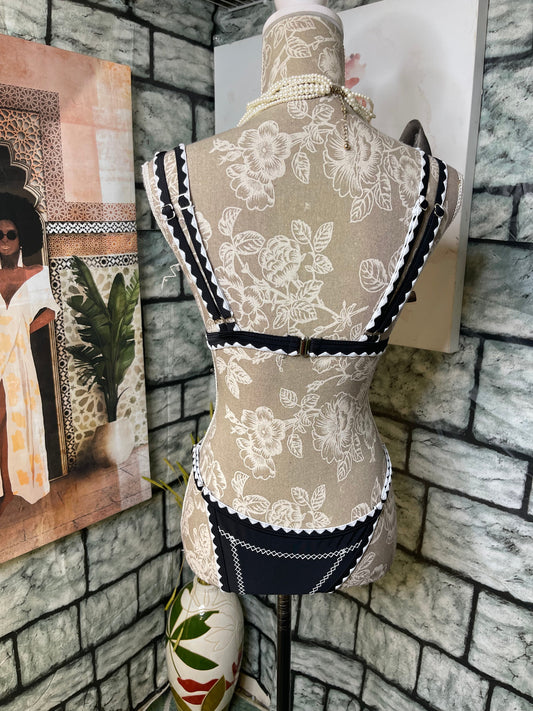 Black White Swimsuit Women sz Small