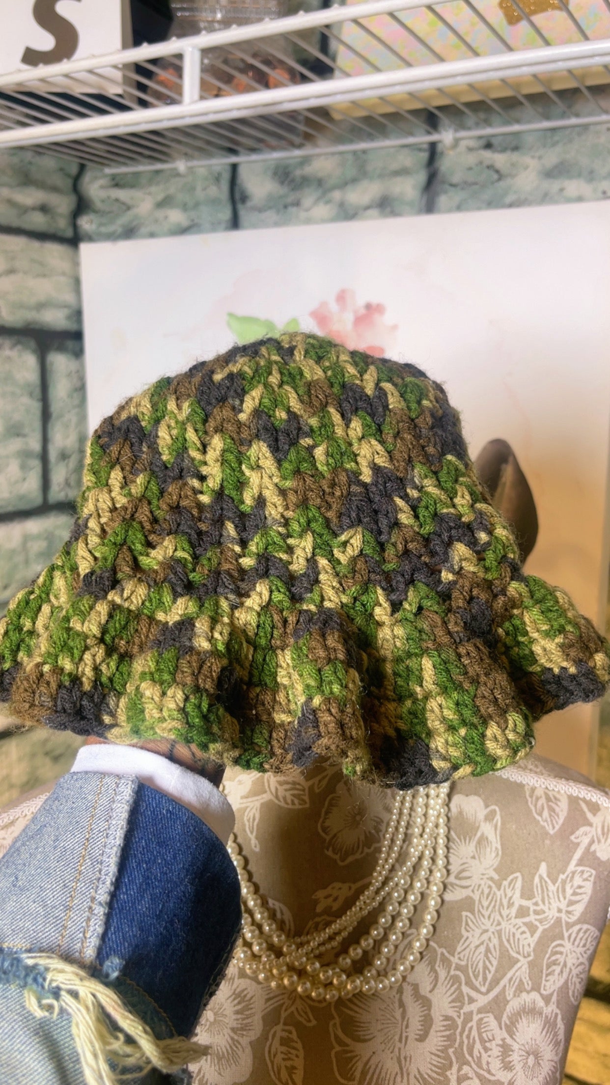 Green Camo Beanie Cap