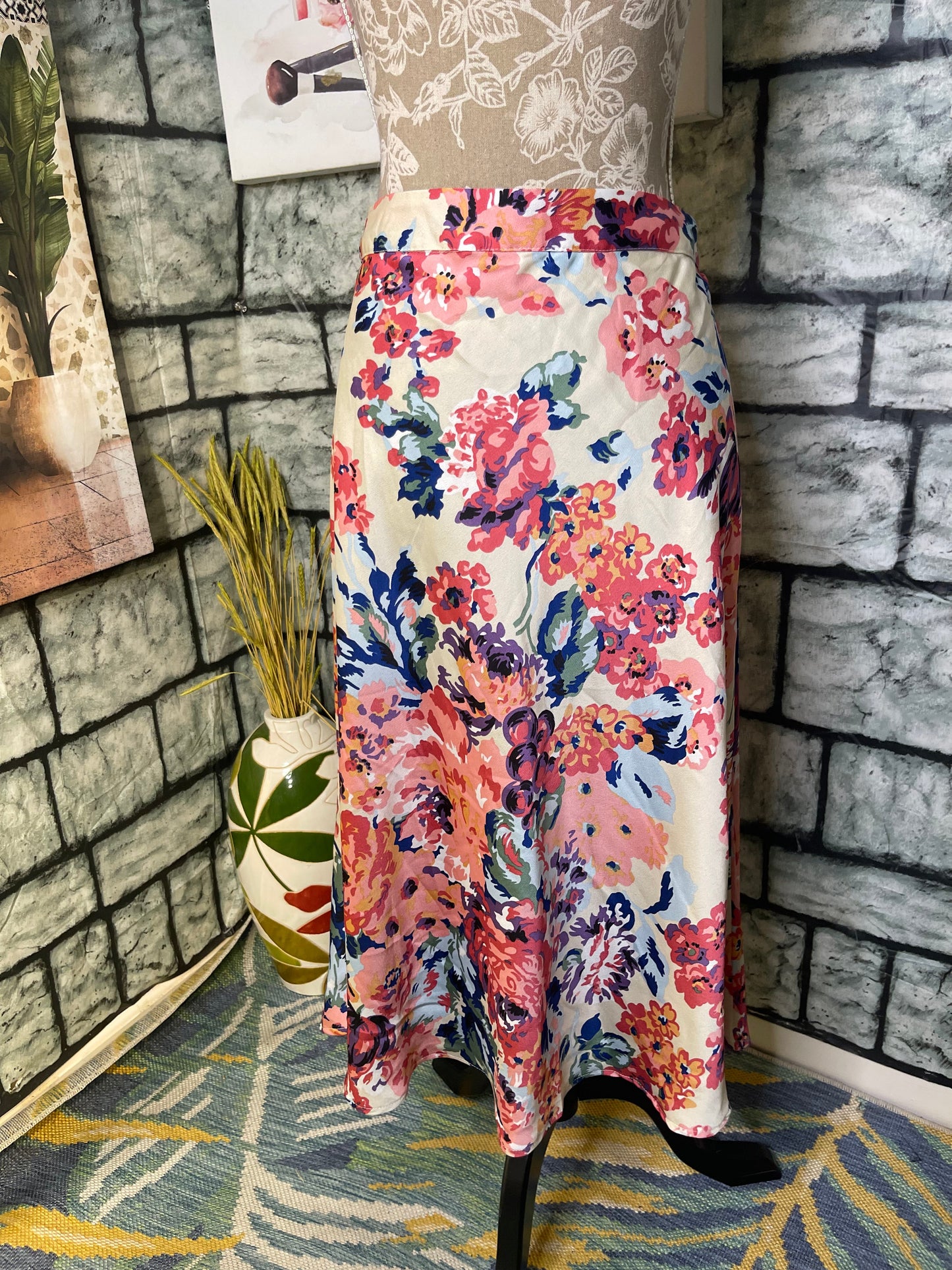 New Direction floral Skirt Women sz Medium