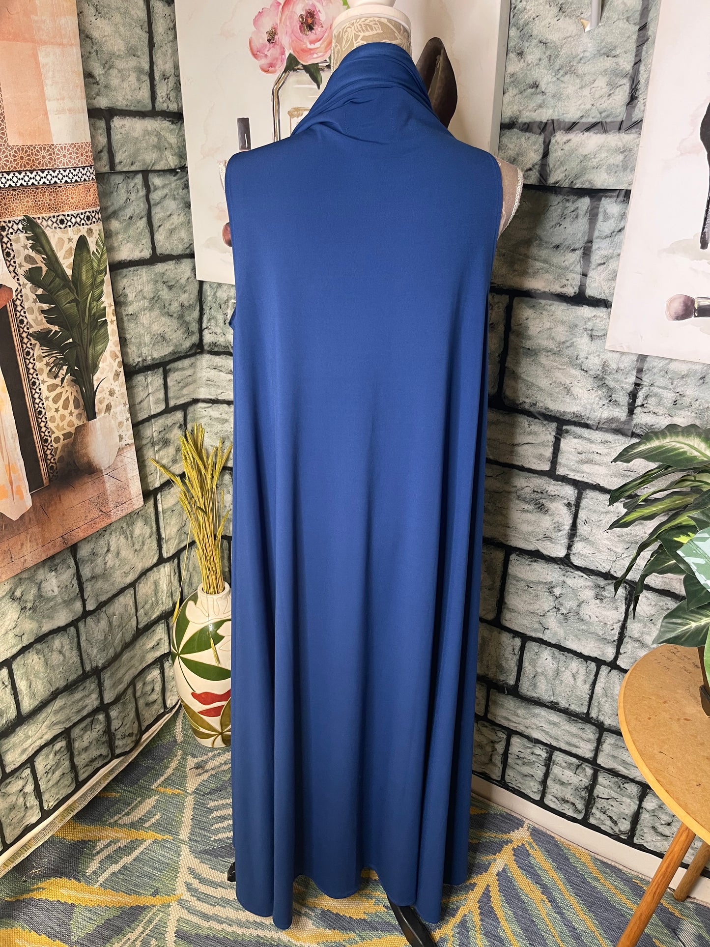 Ashro Blue Cover Duster Blouse Women sz Small to XL