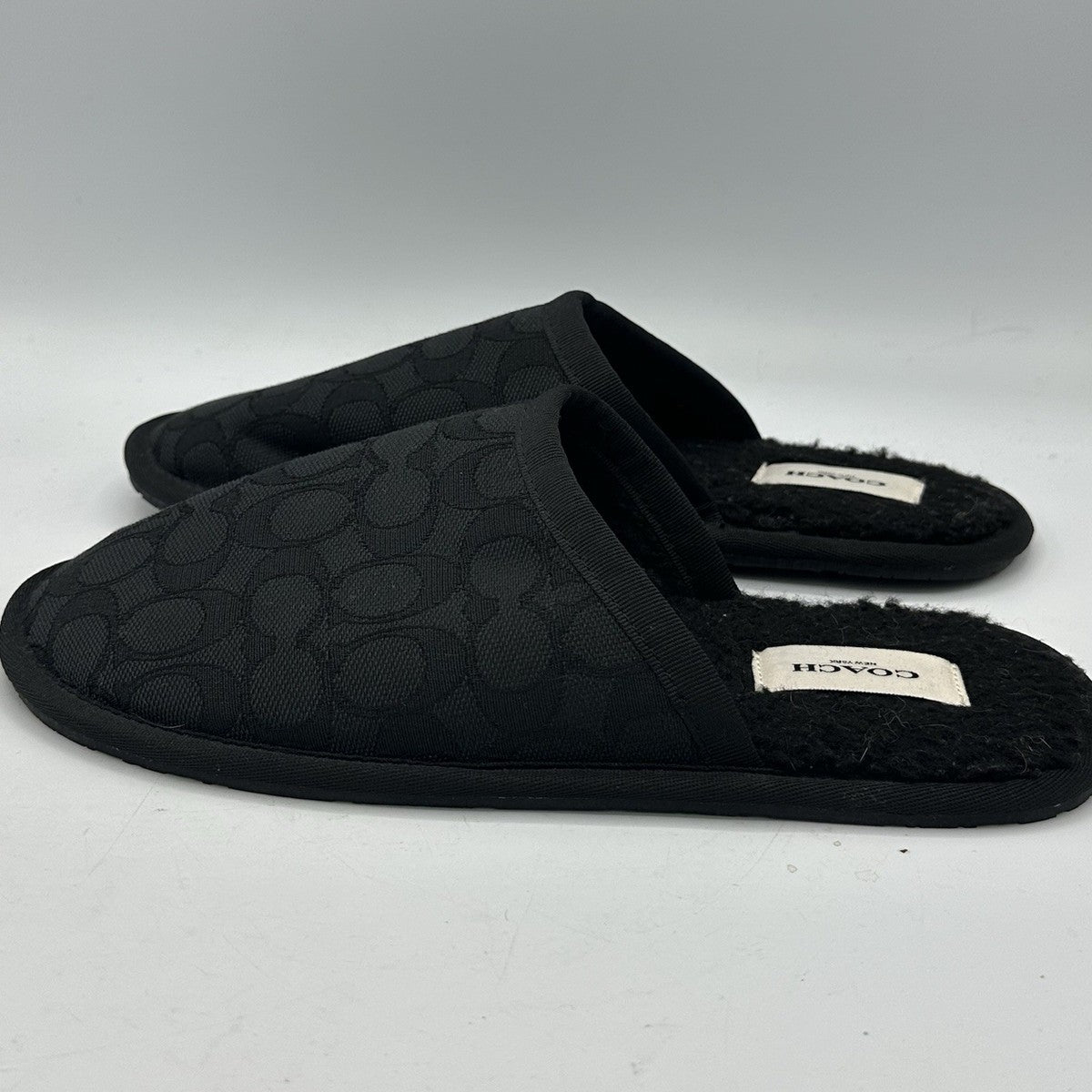 Coach Black Slippers Men sz 13