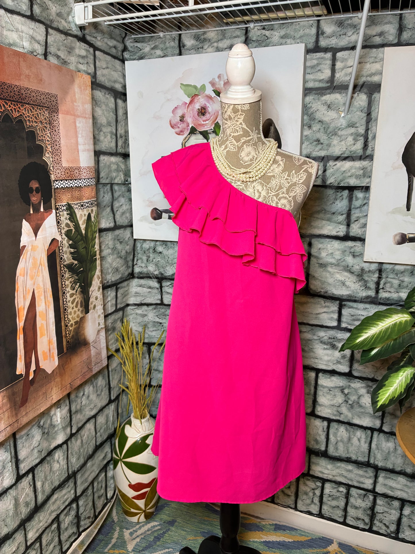 Shein Pink Dress Women sz Medium