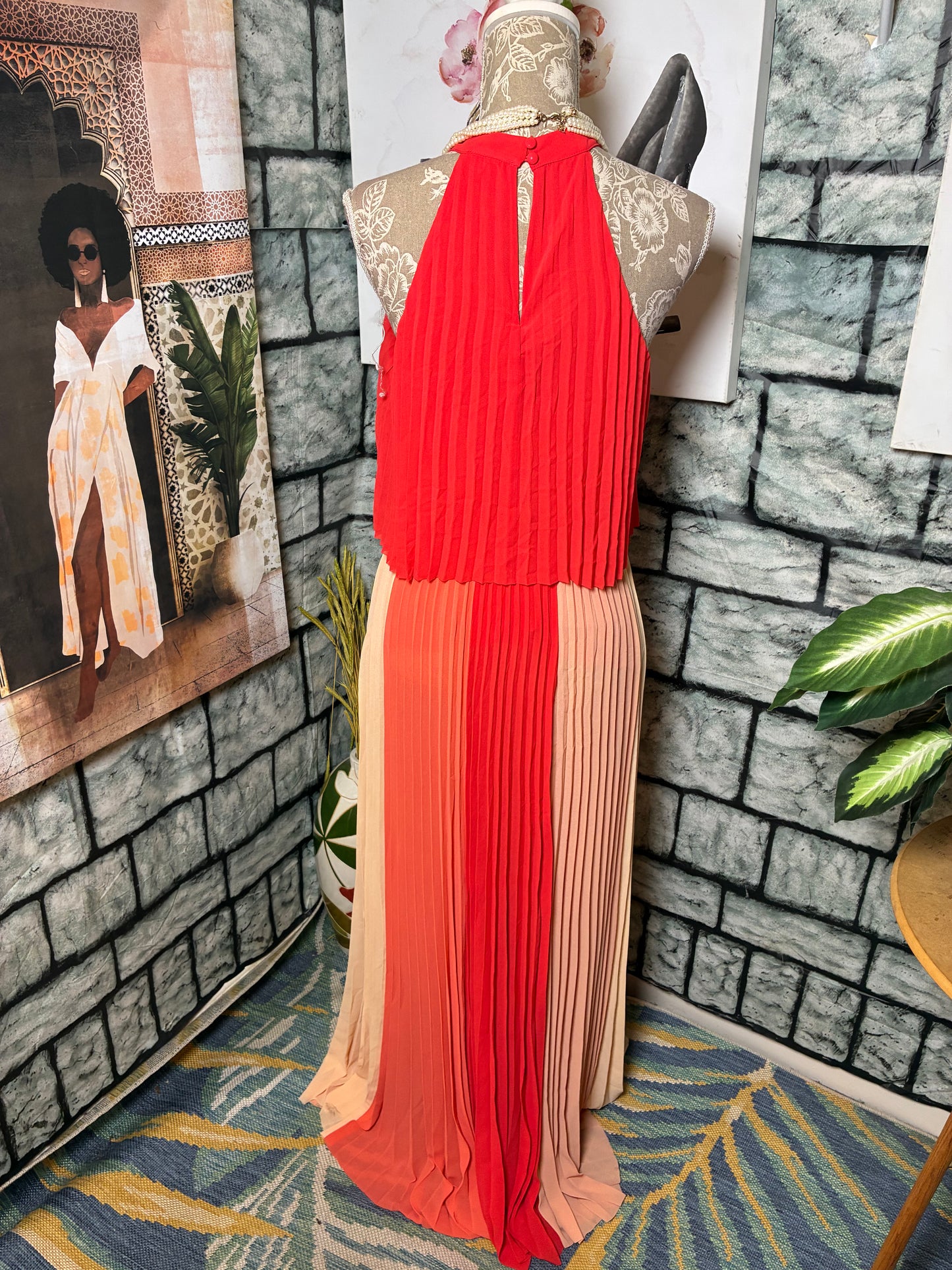 Skies are Blue Pink Red Dress Women sz Medium