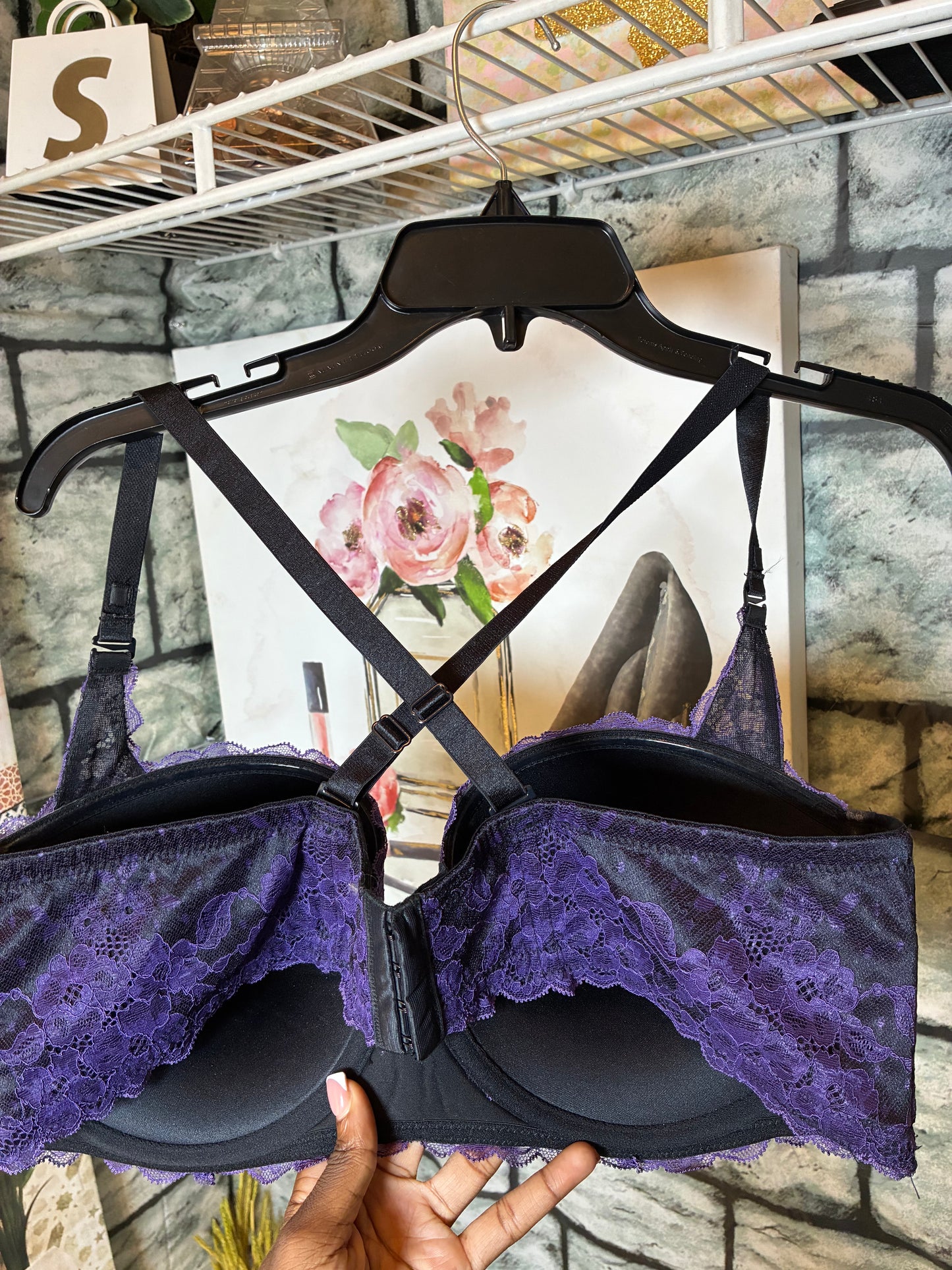 Torrid Purple Black Bra Women sz 42D