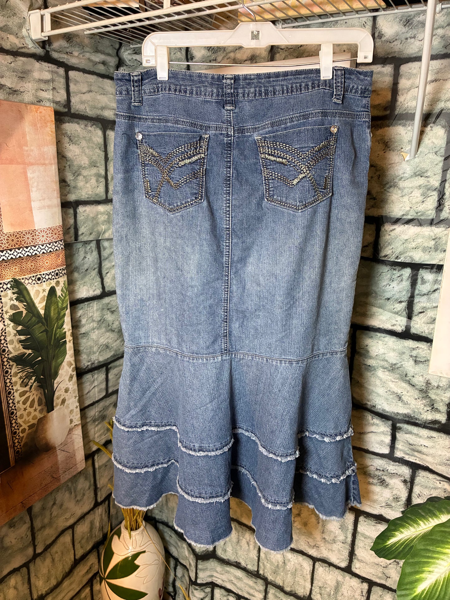 Cato Blue denim Skirt Women sz 10