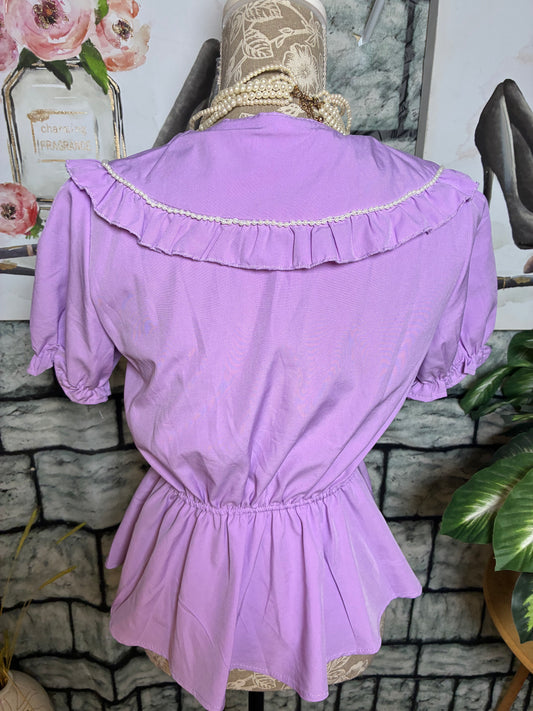 Fashion Purple Blouse Women sz Small