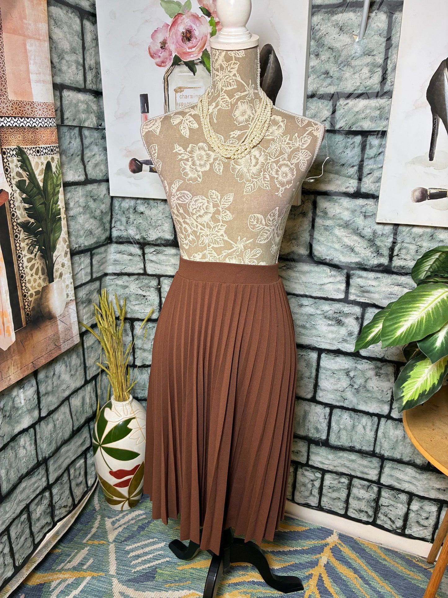 Elizabeth & Nicole Brown Skirt Women sz Medium