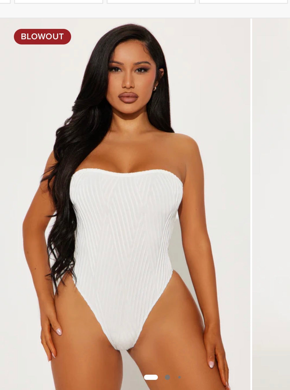 NEW Fashion Nova White Bodysuit Top Women sz Small (best fit Medium