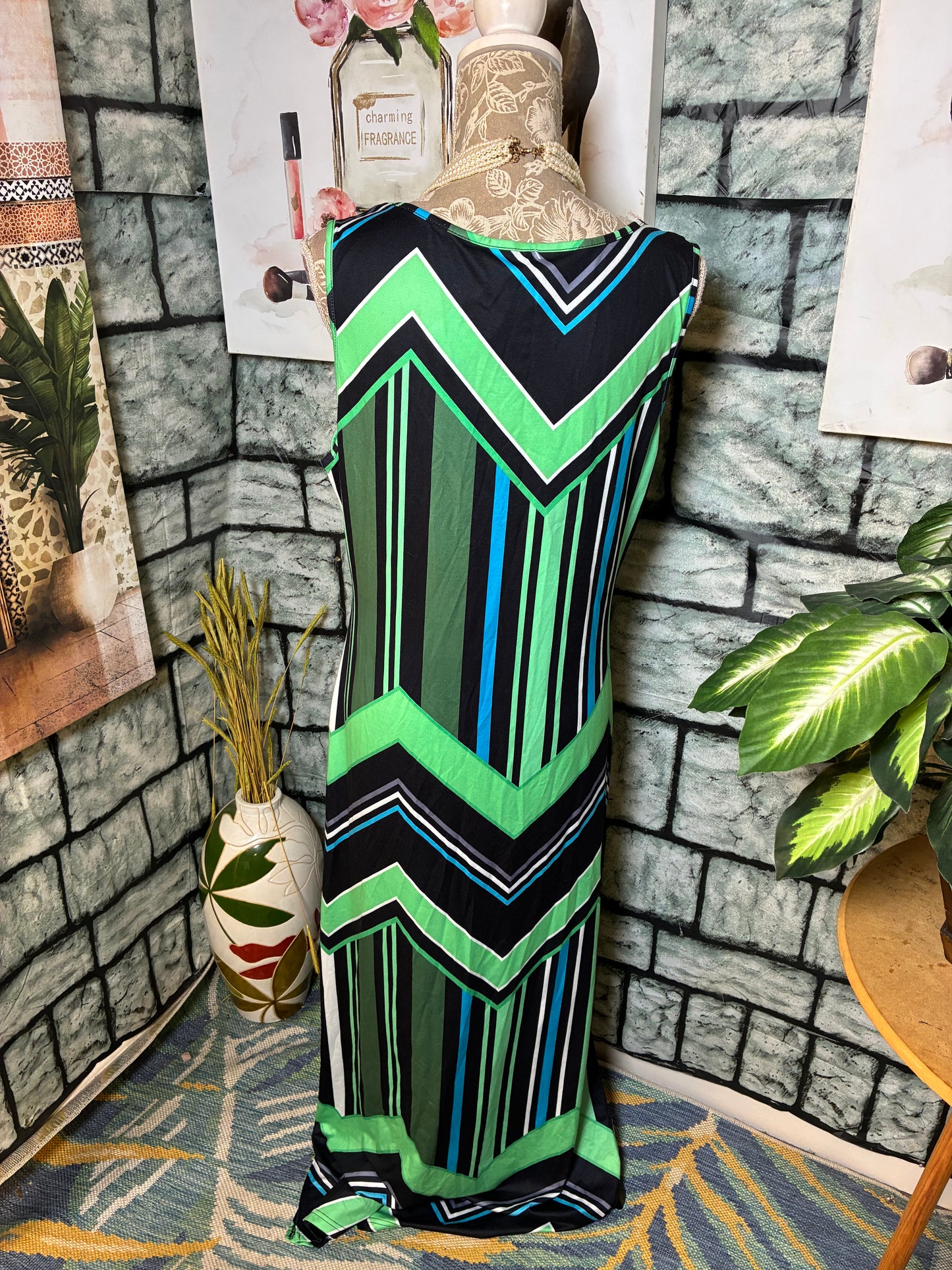 Black Green Blue Dress Women sz 1XL