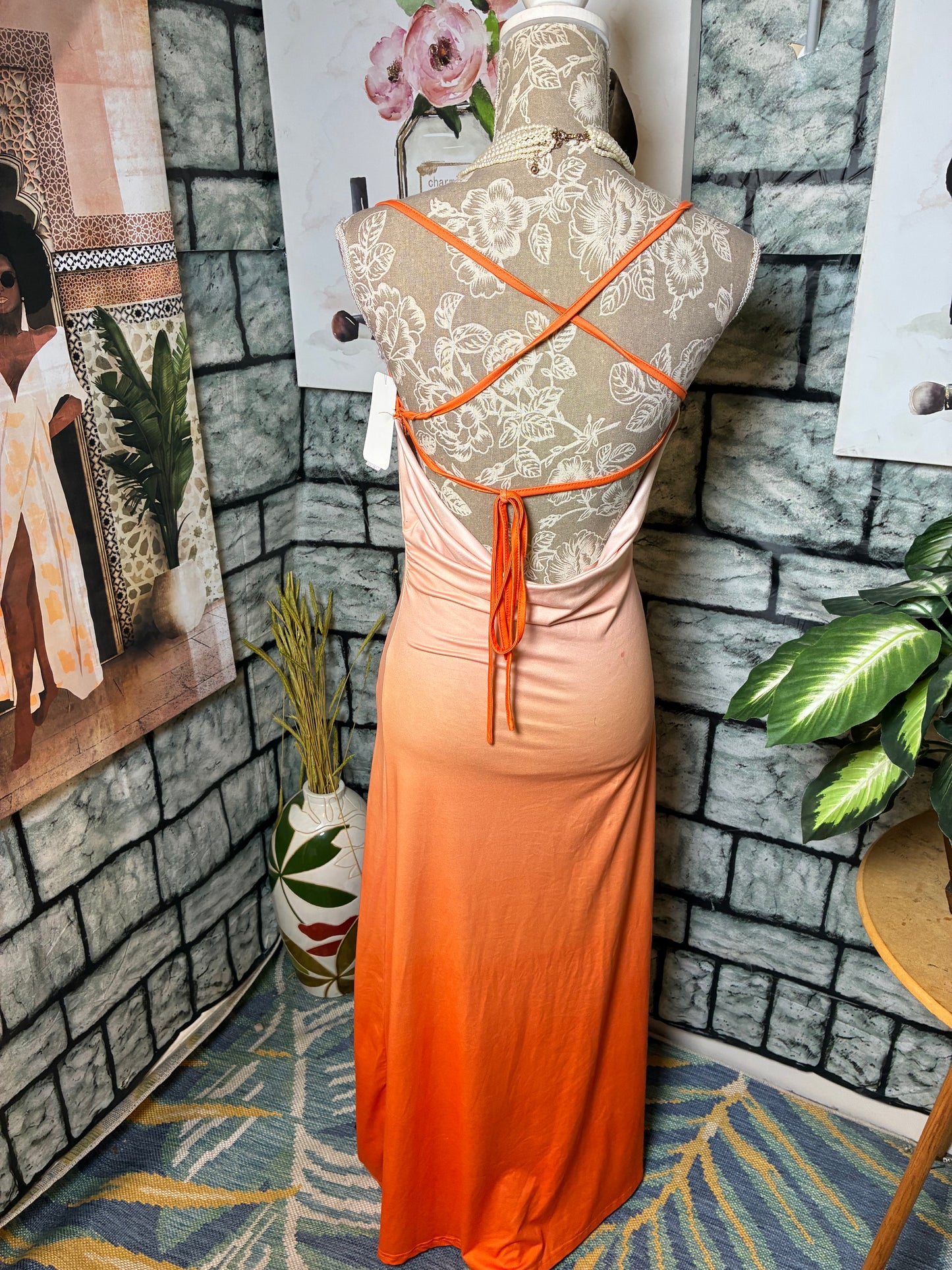 Shein Orange Dress Women sz Small
