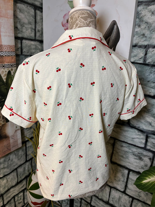 Off White Cherry Blouse Women sz Medium